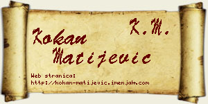 Kokan Matijević vizit kartica